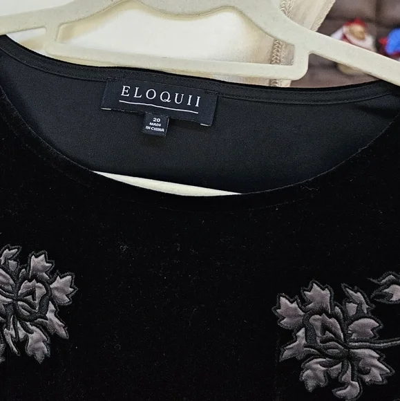 Nwot Eloquii black velvet dress knee length size20 - Picture 10 of 11